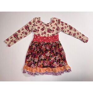 Cheeky Plum Clothing Floral‎ Ruffle Dress Girls Size 4T Long Sleeve